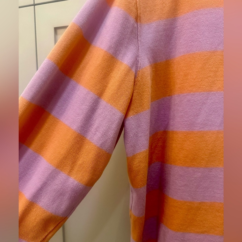 Free Assembly Striped Pastel Rugby Hoodie with Drawstring Hood- L - Picture 5 of 9